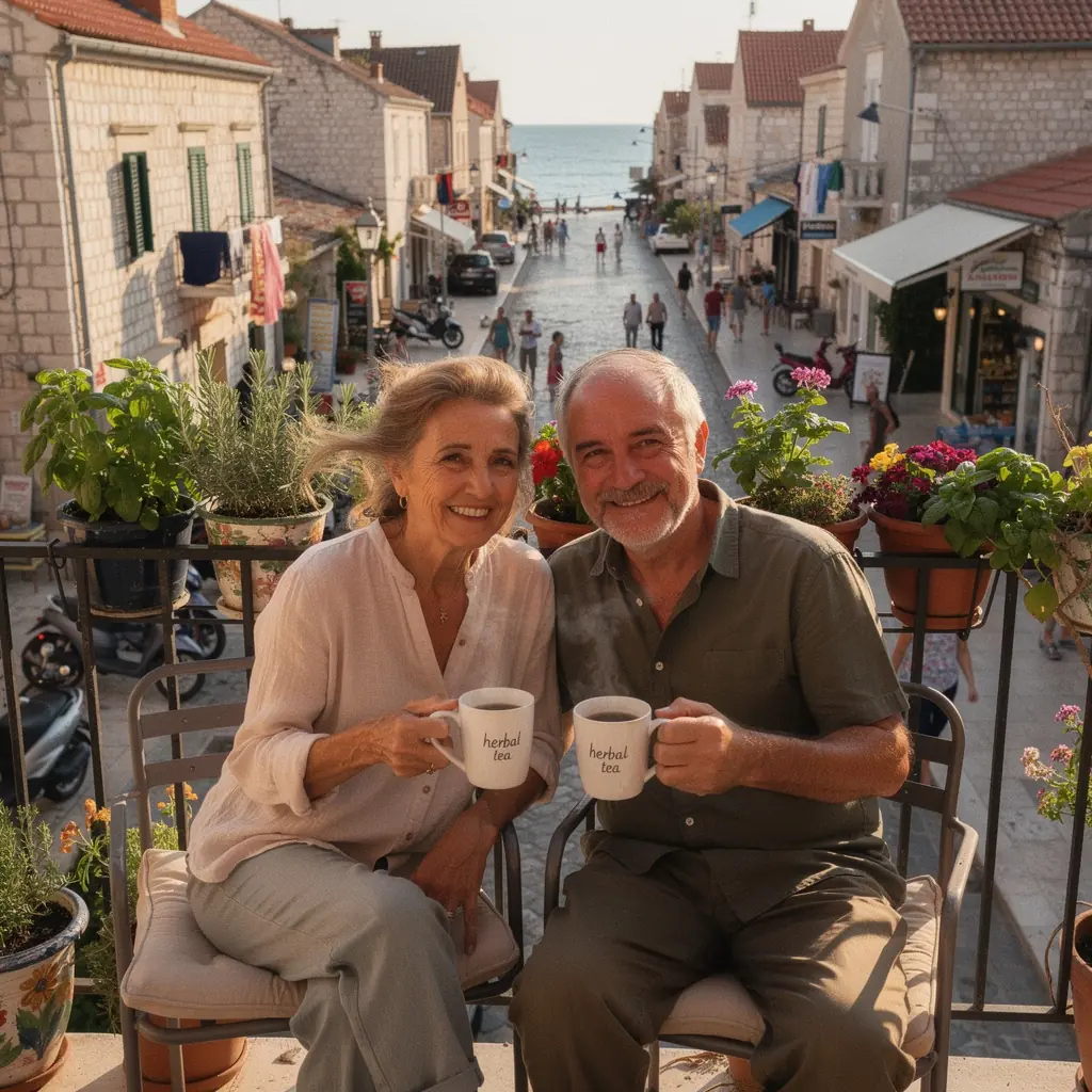 Suhe biljke vrste Horny goat weed u malenoj posudi s natpisom.