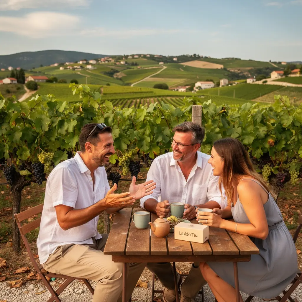 Blizu čaja se nalazi svježe voće i med, prirodni dodaci.